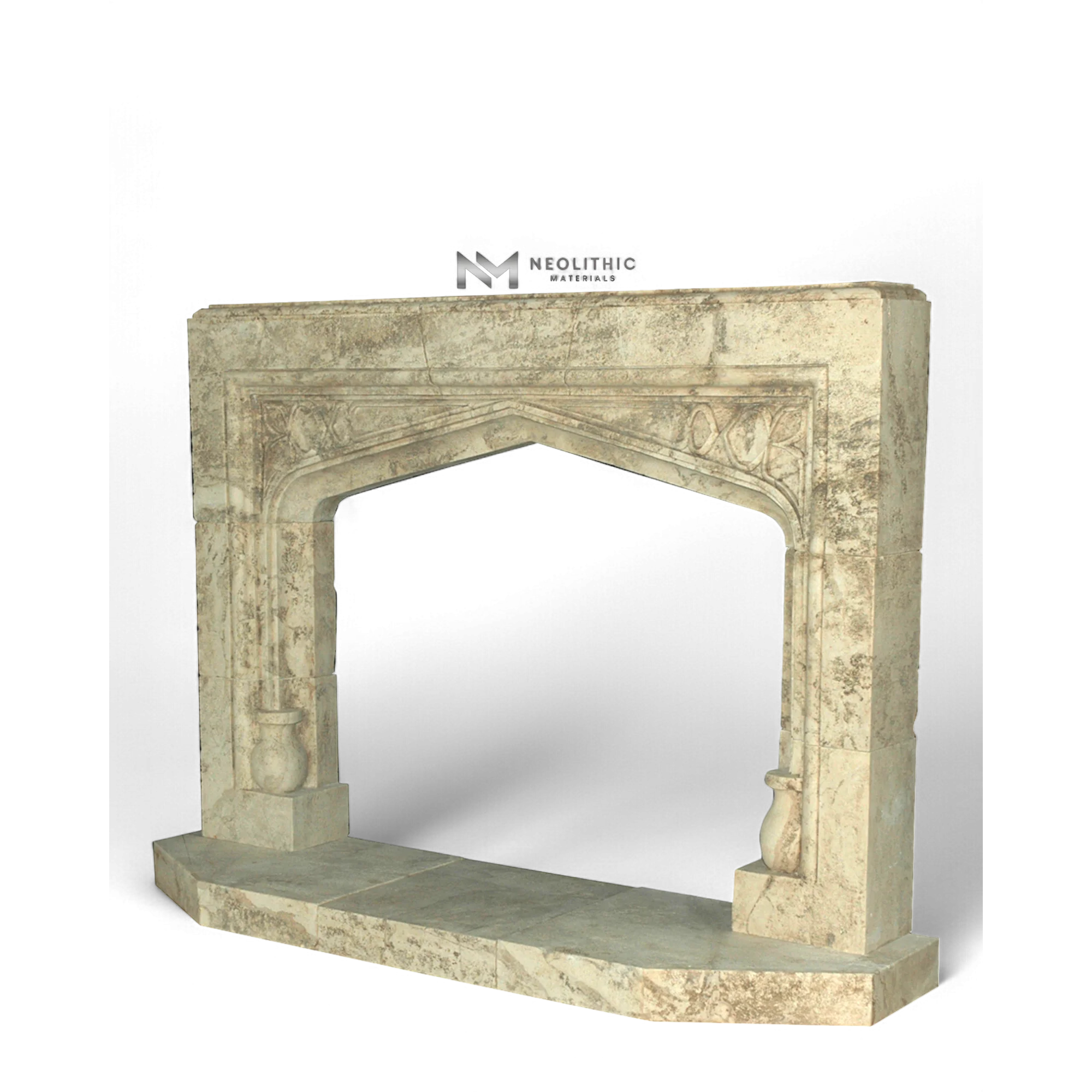 Limestone Fireplace Mantel - Image 3